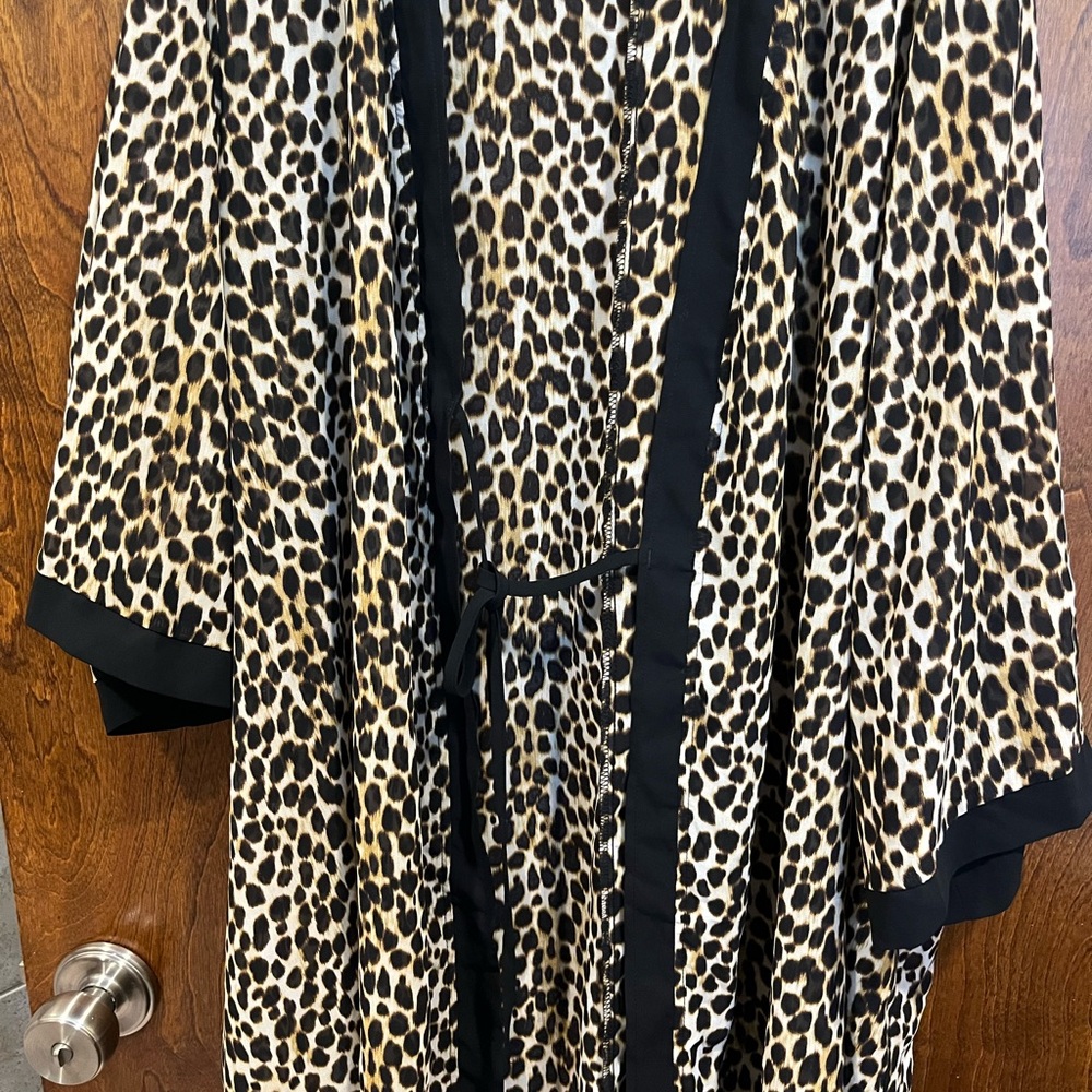 torrid Leopard Print Swim Coverup with Black Trim